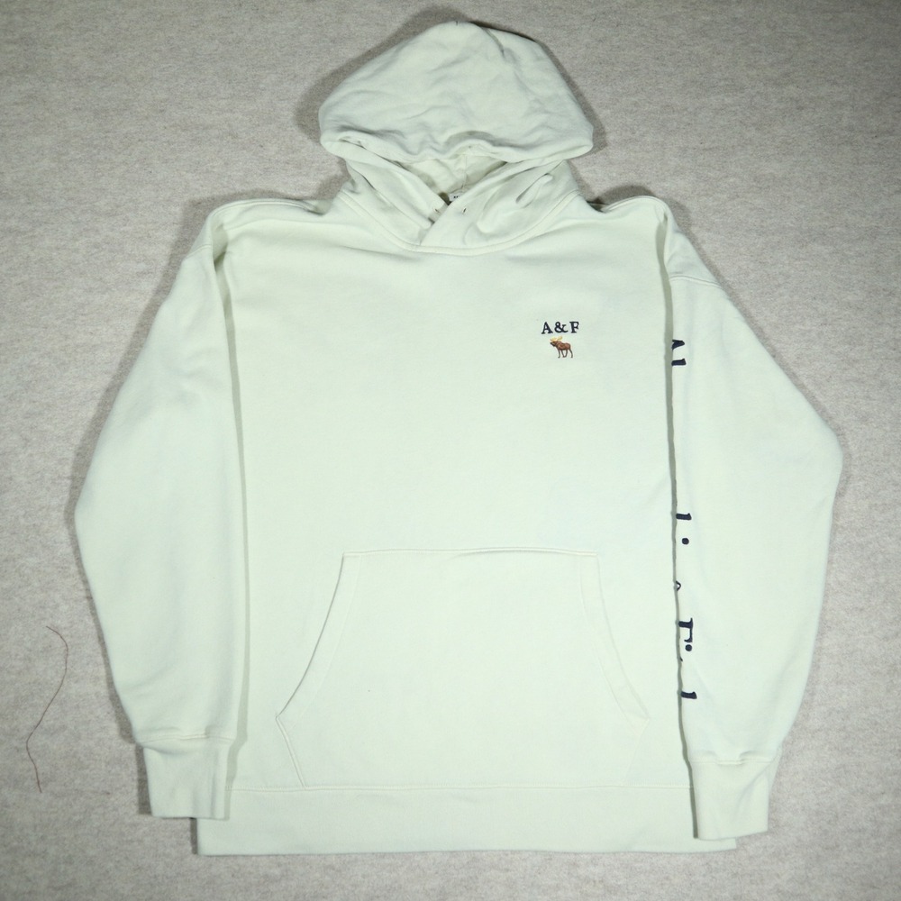 Abercrombie & Fitch Relaxed Hoodie Mens XL Green Soft Fleece Y2K Logo Pullover